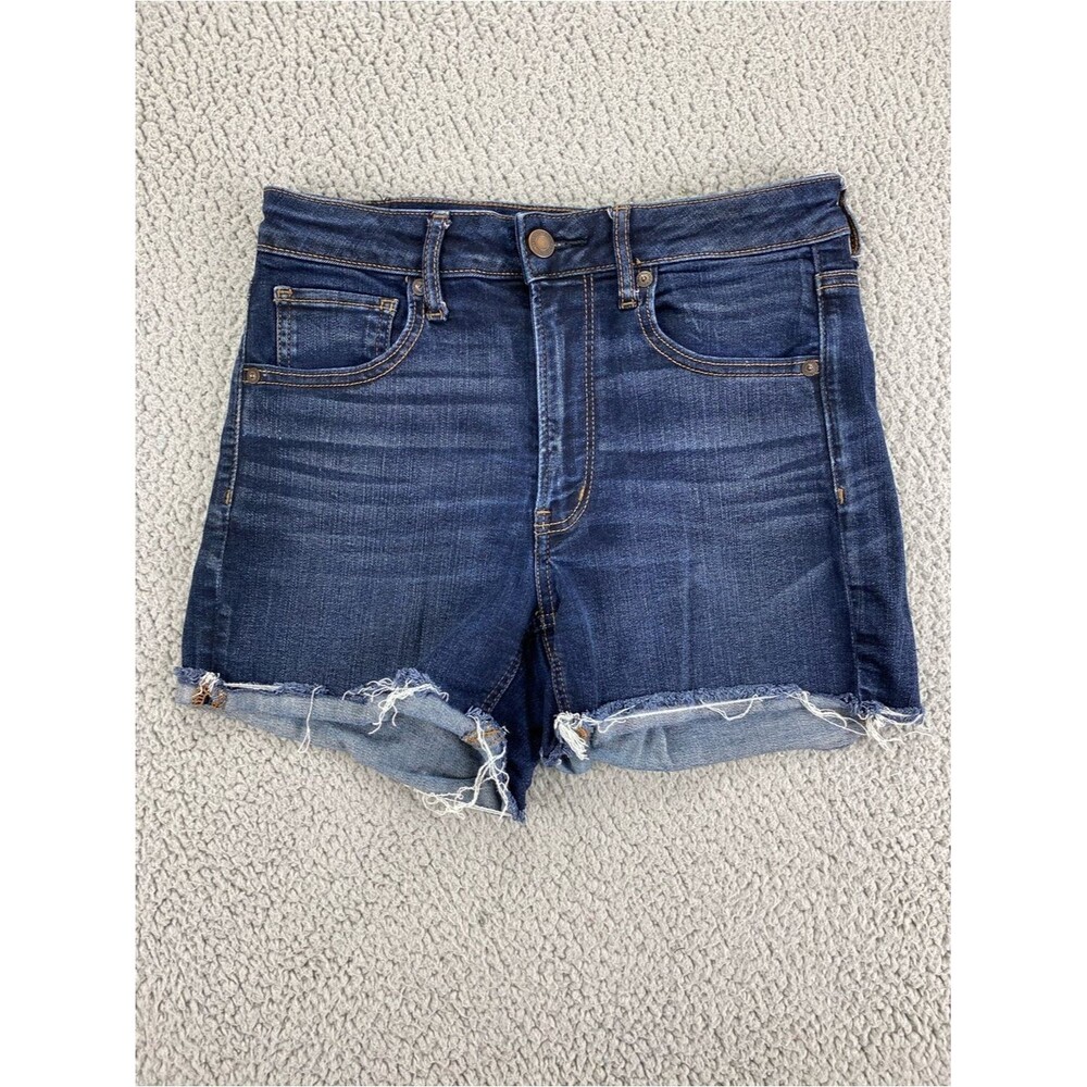 American Eagle Women's Super Hi-Rise Shortie Cuffed Raw Hem Shorts   |  Size: 6